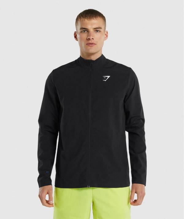 Panske Bundy Gymshark Arrival Woven Full Zip Čierne | PK4851620